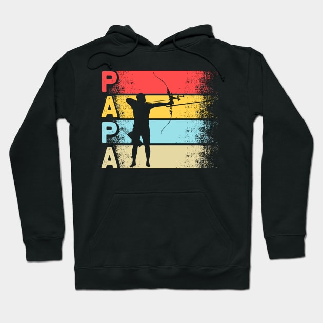 Archery papa retro vintage dad Hoodie by klausgaiser